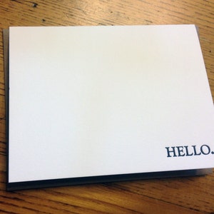 Hello Letterpress Card ~ Handmade ~ FREE Shipping ~ - Etsy