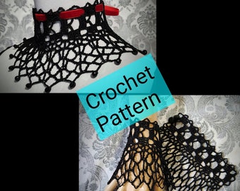 Victorian Choker Wristcuffs Crochet Pattern Set, Crochet Choker Pattern, Crochet Wristcuffs Pattern, Crochet Pattern, Vintage Style Pattern