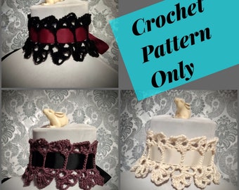 Victorian Gothic Crochet Pattern, Vintage Style Choker Pattern, Lace Choker Pattern, Steampunk Choker Pattern, Victorian Mourning Pattern