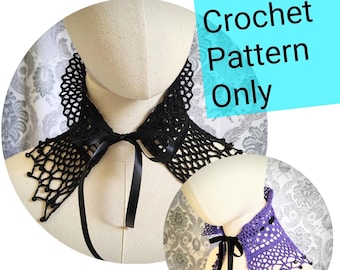 Crochet Choker Pattern, Victorian Filet Crochet Pattern, Beaded Choker Pattern, Lace Choker Pattern, Goth Choker Pattern, Wedding Choker