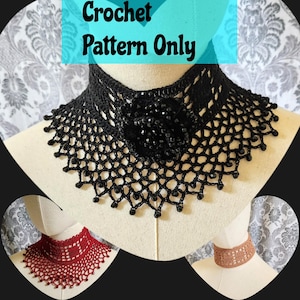 HÄKELANLEITUNG VICTORIAN goTHIC, Perlen Choker Muster, Blumen Muster, Goth Choker Muster, Hochzeit Choker, Blumen Halsband, Perlenmuster