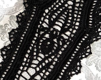 Spider Doily, Gothic Home Decor, Spider Art, Black Tabletop Accessory, Casket crochet, Halloween Decoration