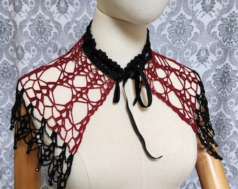 Lace Crochet Choker,Victorian Collar, Steampunk Choker, Gothic Victorian, Victorian Noir, Vampire, Wedding Choker, Vintage Collar, Gothic