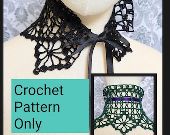 Gothic Crochet Choker Pattern, Victorian Filet Crochet Pattern, Spiderweb Choker Pattern, Goth Choker Pattern, Wedding Choker, Halloween