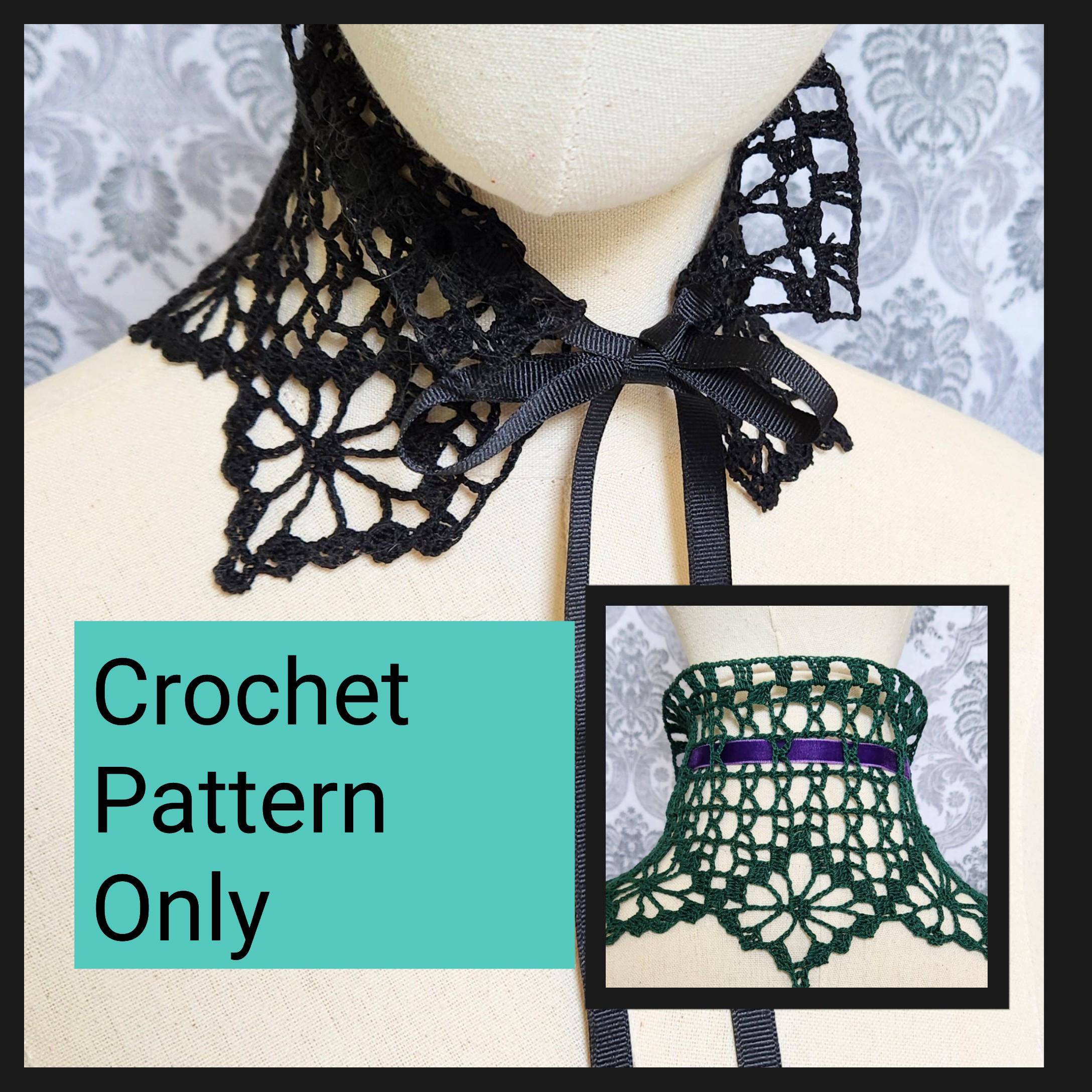 38 Crochet Jewellery Patterns with Brooches, Earrings, Bracelets 6 Gothic Crochet Choker