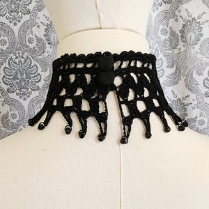 GOTHIC CROCHET PATTERN, Beaded Choker Pattern, Lace Choker Pattern, Goth Choker Pattern, Wedding Choker, Victorian Steampunk Crochet Pattern image 3