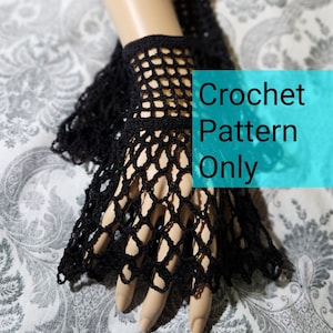 CROCHET PATTERN Gothic Wristcuffs, Victorian WristCuffs Pattern, Gothic Wedding WristCuffs Pattern, Crochet Pattern,Steampunk Gloves, Bride