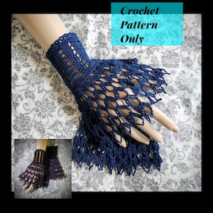CROCHET PATTERN Gothic Wristcuffs, Victorian WristCuffs Pattern, Gothic Wedding WristCuffs Pattern, Crochet Pattern,Steampunk Gloves, Bride