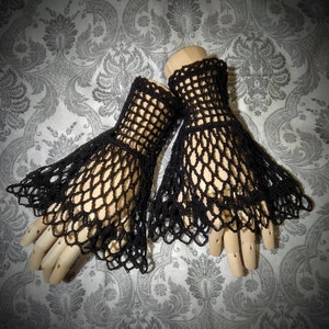 Victorian Wrist Cuffs, Steampunk Gloves, Gothic Wrist Cuffs,  Victorian Mourning Gloves, Bridal Gloves, Lace Wrist Cuffs, Dark Faerie Cuffs