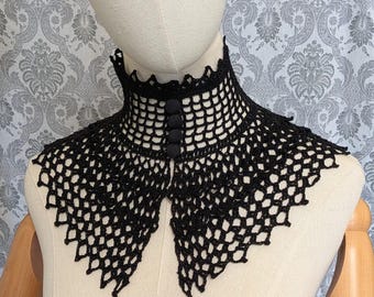 Gothic Victorian Choker, Steampunk Choker, Gothic Bride, Victorian Noir, Vampire, Lace Crochet Choker, Wedding Choker, Vintage Style, Goth