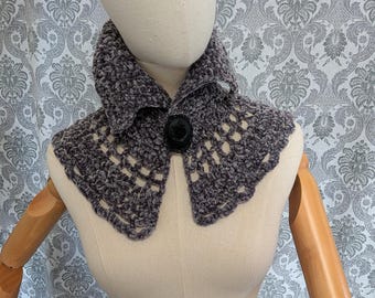 Victorian Velvet Crochet Choker, Victorian Collar, Steampunk Choker, Wedding Choker, Romantic, Vintage Style, Celtic, Boho, Black Rose Cameo