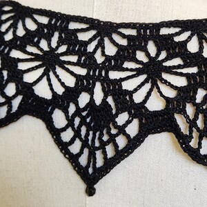 Spiderweb Collar, Gothic Crochet Collar, Peter Pan Collar, Steampunk Gothic Collar, Vintage Style Collar, Black Lace Wedding, Classic Goth image 4