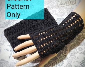 Crochet Pattern Fingerless Gloves, Lace Glove Pattern, Vintage Style Crochet Pattern, Fingerless Gloves Pattern, Victorian Gloves Pattern