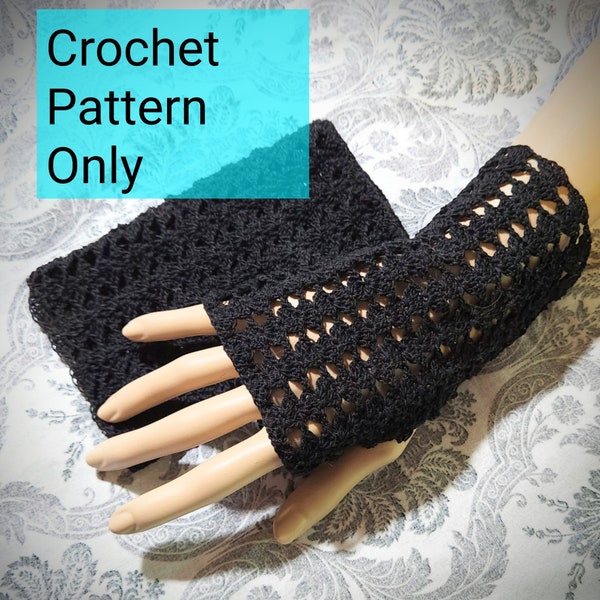 Crochet Pattern Fingerless Gloves, Lace Glove Pattern, Vintage Style Crochet Pattern, Fingerless Gloves Pattern, Victorian Gloves Pattern