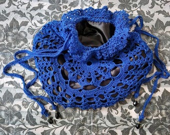Purple Lace Victorian Purse,  Steampunk Purse, Reticule, Handbag, Victorian Gothic Purse, Crochet Purse, Civil War Reticule, Vampire purse