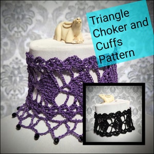 CROCHET PATTERN Victorian Choker and Cuffs, Vintage Choker Pattern, Gothic Crochet Pattern, Crochet Pattern, Vintage Style Pattern, Mourning