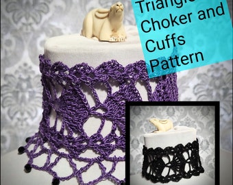 CROCHET PATTERN Victorian Choker and Cuffs, Vintage Choker Pattern, Gothic Crochet Pattern, Crochet Pattern, Vintage Style Pattern, Mourning