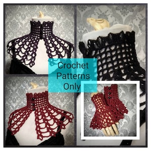 CROCHET PATTERN SET Victorian Choker Wristcuffs, Crochet Choker Pattern, Crochet Wristcuffs Pattern, Crochet Pattern, Vintage Style Pattern