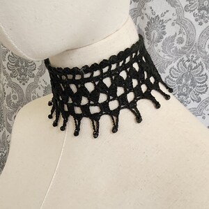 GOTHIC CROCHET PATTERN, Beaded Choker Pattern, Lace Choker Pattern, Goth Choker Pattern, Wedding Choker, Victorian Steampunk Crochet Pattern image 2