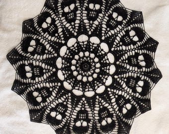 Skull Doily. Lace Crochet Doily, Halloween Decor, Wiccan Decor, Gothic Home,  Pirate, Altar Cloth, Skull Crochet, Home Decor, Dresser Scarf