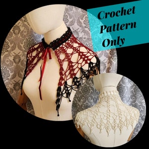 CROCHET PATTERN Gothic Collar, Victorian Gothic Crochet Pattern, Beaded Collar Pattern, Steampunk Vintage Collar Pattern, Wedding Pattern