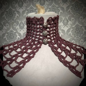 Lace Crochet Choker,Victorian Collar, Steampunk Choker, Gothic Victorian Choker, Wedding Choker, Vintage Collar, Steampunk Collar, Plum