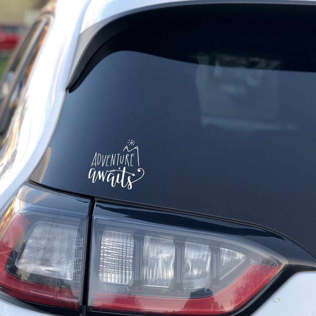Adventure Awaits Car Decal: Outdoor Vinyl Sticker - Etsy