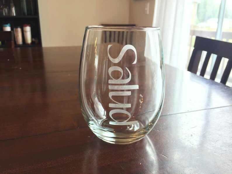 Celebration Stemless Wine Glasses celebrate wine spanish Etsy