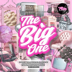 The Big One - DIY Elements Pack - 150 elements,Clip Art, graphic pack, hair clip art, stock images, dfy, editable, Al images, DIY, PNG