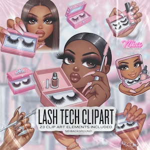Lash Tech illustraties, Lash Tech Tools, Lash illustraties, PNG, geen achtergrond, wimpers, Spoolie, Glam, illustraties, Lash PNG, wimper illustraties, pincet