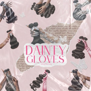 Dainty Gloves Elements Pack - elements,Clip Art, graphic pack, hair clip art, stock images, dfy, editable, Al images, DIY, beauty clip art