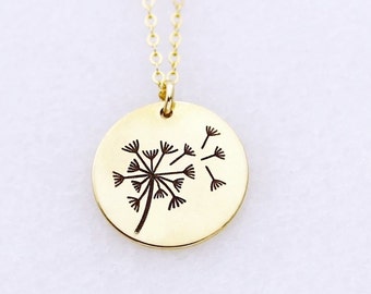 Dandelion Necklace, Flower Necklace, Wish Necklace, Meaningful Gift for Best Friends Women, Daughter Necklace, Dandelion Jewelry