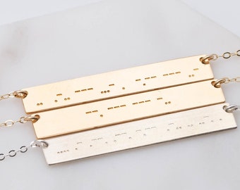 Morse Code Necklace, Custom Morse Code Jewelry, Secret Message Necklace, morse code for family , Hidden Message