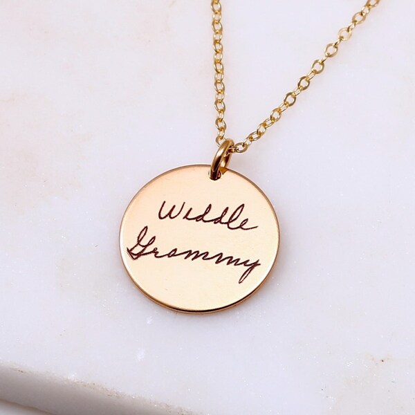 Actual Signature Necklace, Handwriting Circle Jewelry, Handwritten Pedant, Grief Jewelry, Loss of a Loved One, Memorial Necklace