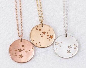 Star Sign Necklace, Zodiac Sign Necklace, Dainty Constellation Jewelry, Astrology Necklace Gold Silver Rose Gold