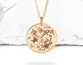 Collier avec pendentif véritable lune, collier à breloques Luna, bijoux véritables pendentifs surface pleine lune, collier céleste, cadeaux pour meilleure amie