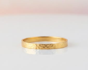 Bague martelée personnalisée, alliance en or pour couple, bagues de mariage, bague prénom délicate en argent ou plaqué or, bague initiales pour couple, bagues personnalisées