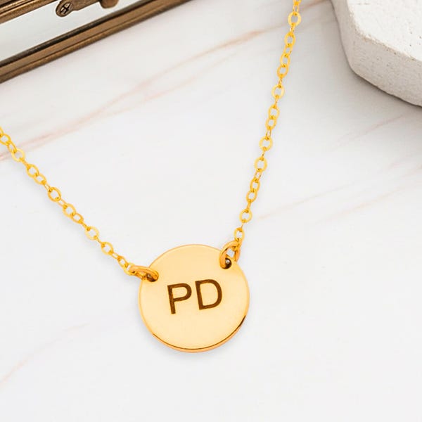 Up to 5 Monogram Charm Necklace, Personalized Initial Discs Necklace, Custom Multi-Disc Jewelry, Minimalist Jewelry, Christmas Gift for Her