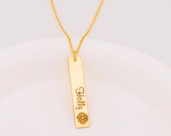 Cadeau d'anniversaire, Cadeau pour maman, Collier d'anniversaire, Collier pendentif fleur de naissance personnalisé, Cadeau pour petite amie, Cadeau pour épouse, Collier minimaliste à fleurs