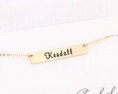 Gold Bar Necklace, Nameplate Necklace Gold Name Plate Bar Necklace, Monogram Jewelry Layering Initial Necklace, Delicate Name Jewelry