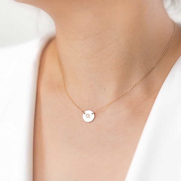 Custom Initial Necklace, Multiple Disc Pendant Necklace, Silver Dainty Jewelry, Valentine Gift for Her, Jewelry Gift for Birthday