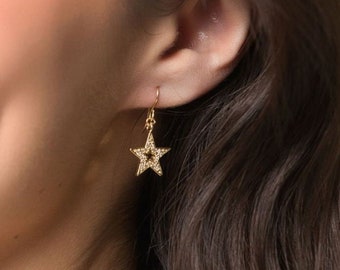 Star Earring, Delicate Earrings, Minimalist Earrings, Celestial Jewelry