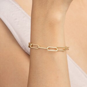 Paperclip Chain Bracelet, Gold Link Bracelet, Layering bracelet, Chunky Chain Bracelet, Gold Large Link, Black Friday sale