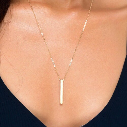 chain 18 inch Sterling Silver Personalized 4 Sided Vertical Bar Necklace Custom Made Any Name Pendant chain 18 inch Sterling Silver Personalized 4 Sided Vertical Bar Necklace Custom Made Any Name Pendant