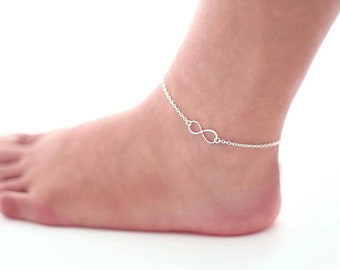 Infinity Anklet / Personalized Infinity Anklet / Silver Infinity Jewelry / Eternity Sisterhood / Bridesmaid gifts / His and Her Initial