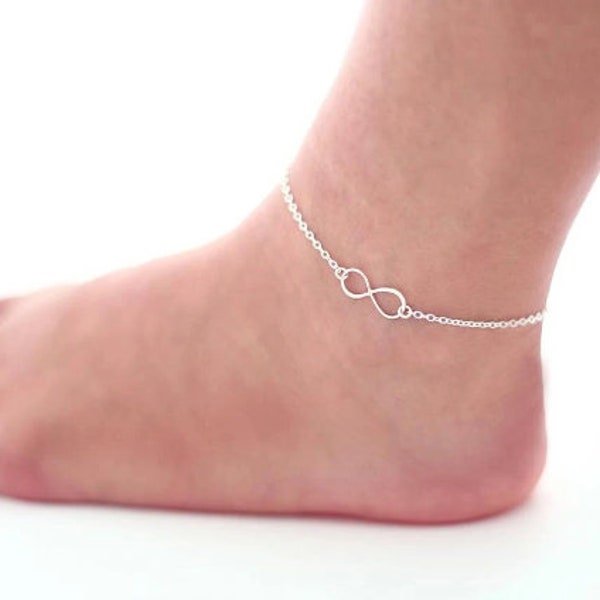 Infinity Anklet / Personalized Infinity Anklet / Silver Infinity Jewelry / Eternity Sisterhood / Bridesmaid gifts / His and Her Initial