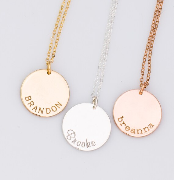 Mom Necklace With Kids Name Circle Name 