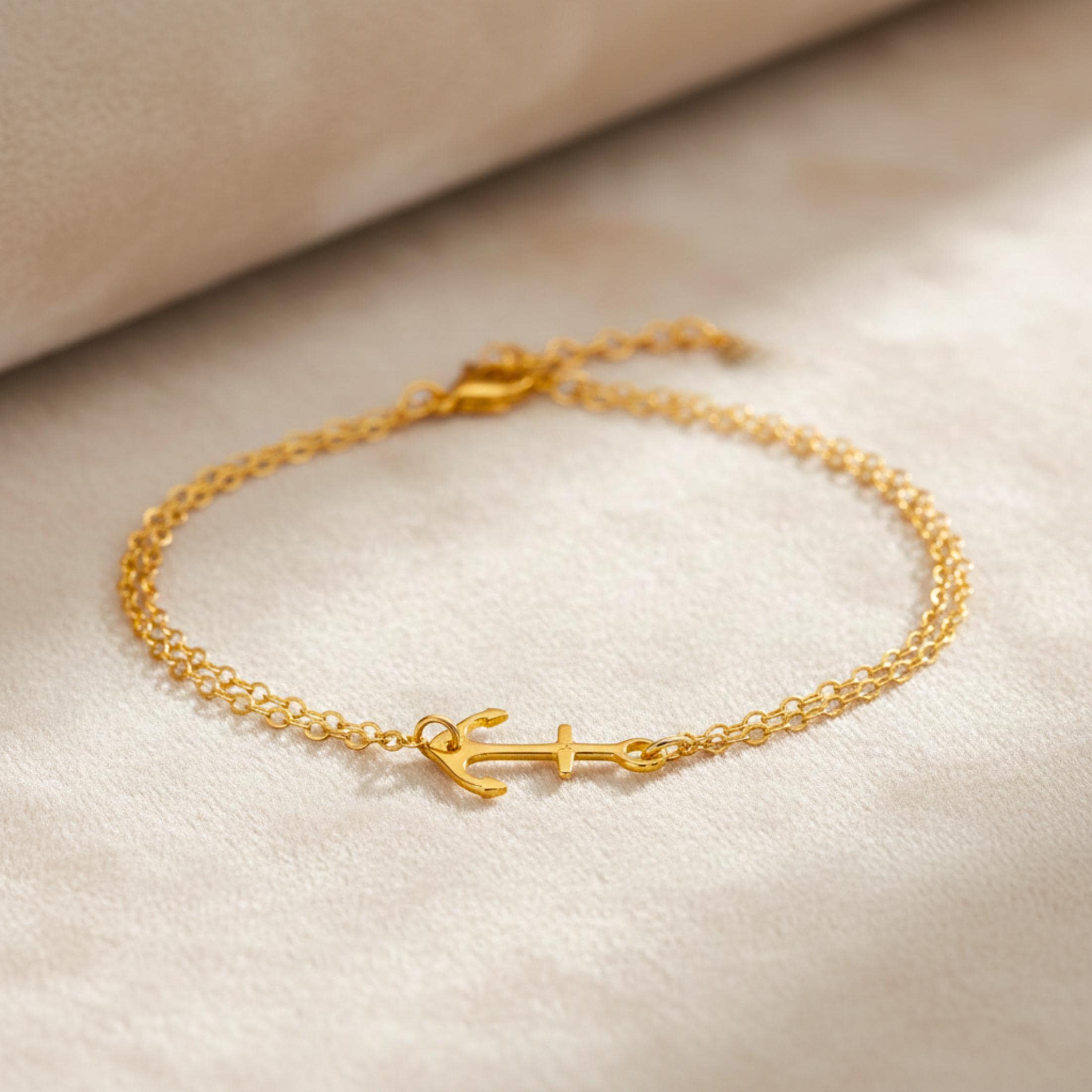 Anchor Chain Bracelet - Etsy