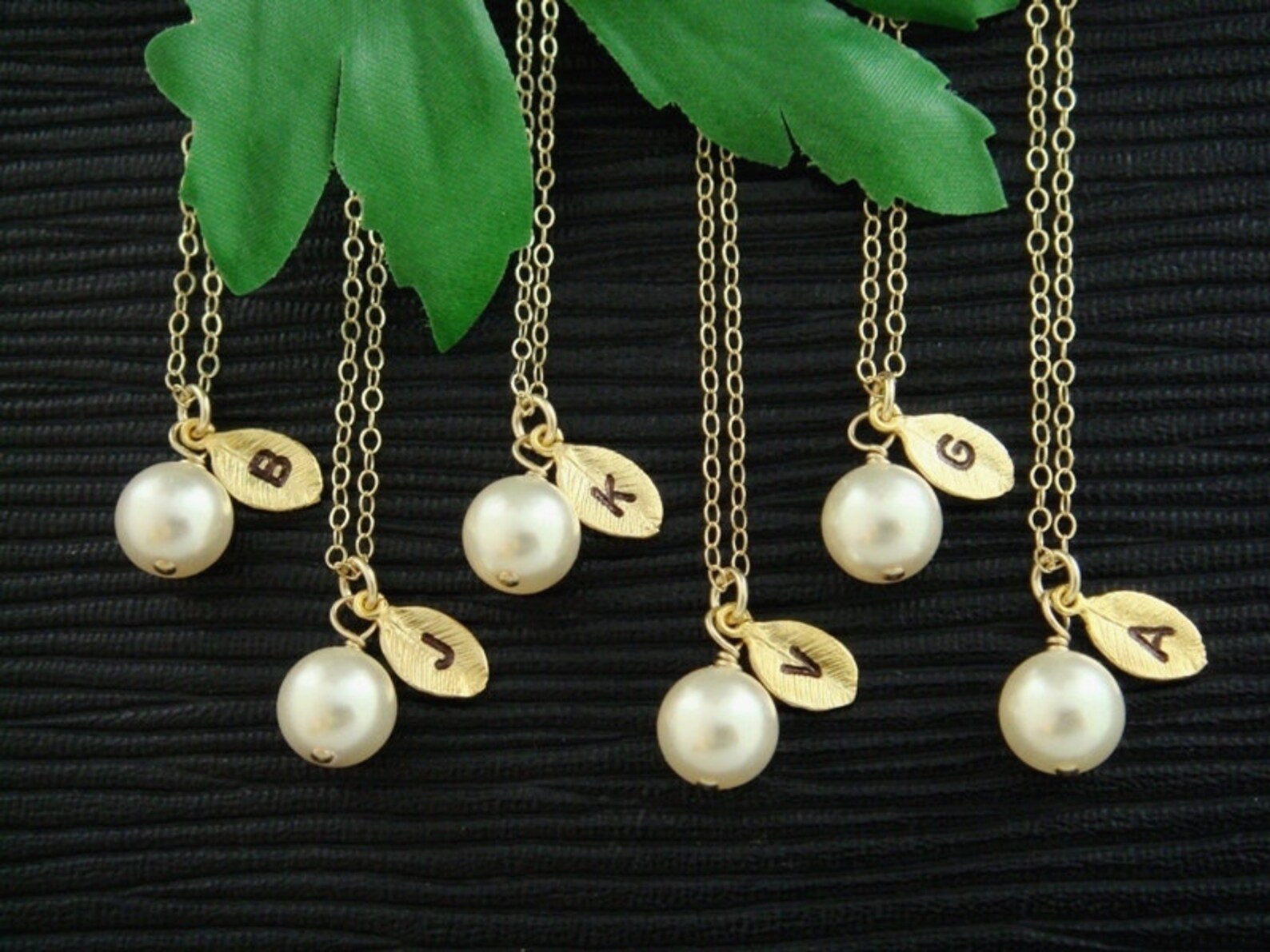 Initial Pendant Pearl Necklace Personalized Monogram Etsy