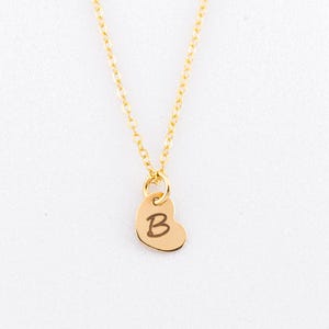Initial Heart Necklace, Tiny Monogram Charm Necklace, Delicate Bridesmaid Necklace, Tiny Heart Tag Necklace, Sister Jewelry, Gift for Her
